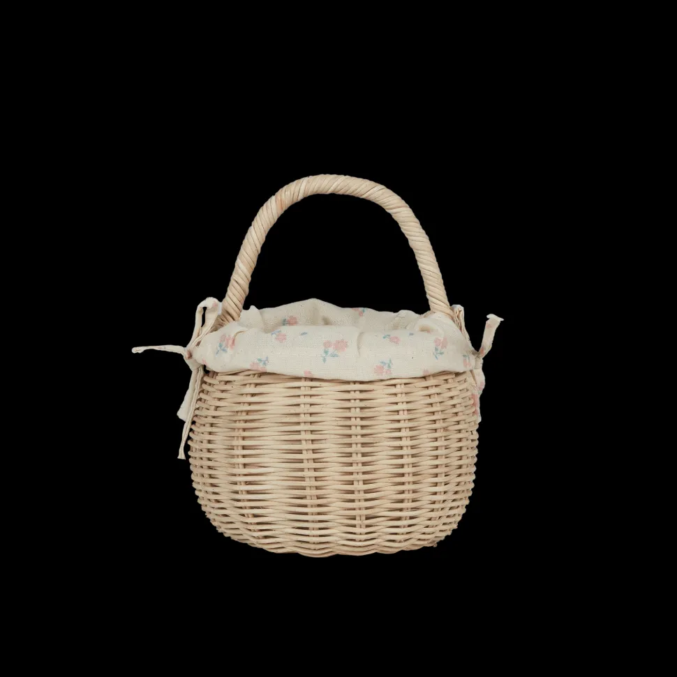 Outlet Olli Ella Rattan Berry Basket with Lining - Pansy