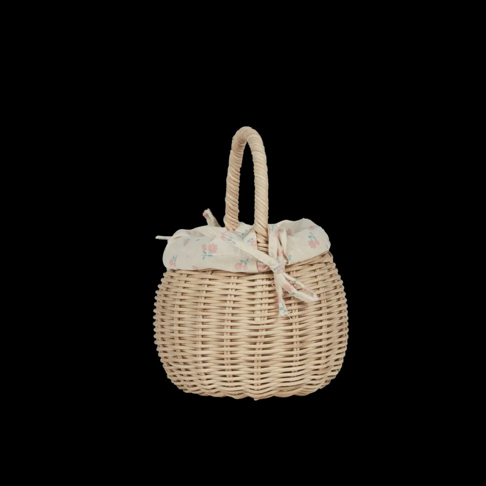 Outlet Olli Ella Rattan Berry Basket with Lining - Pansy