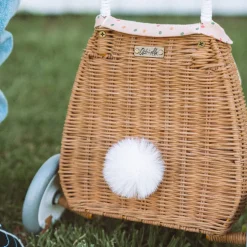 Online Olli Ella Rattan Bunny Luggy with Lining - Gumdrop