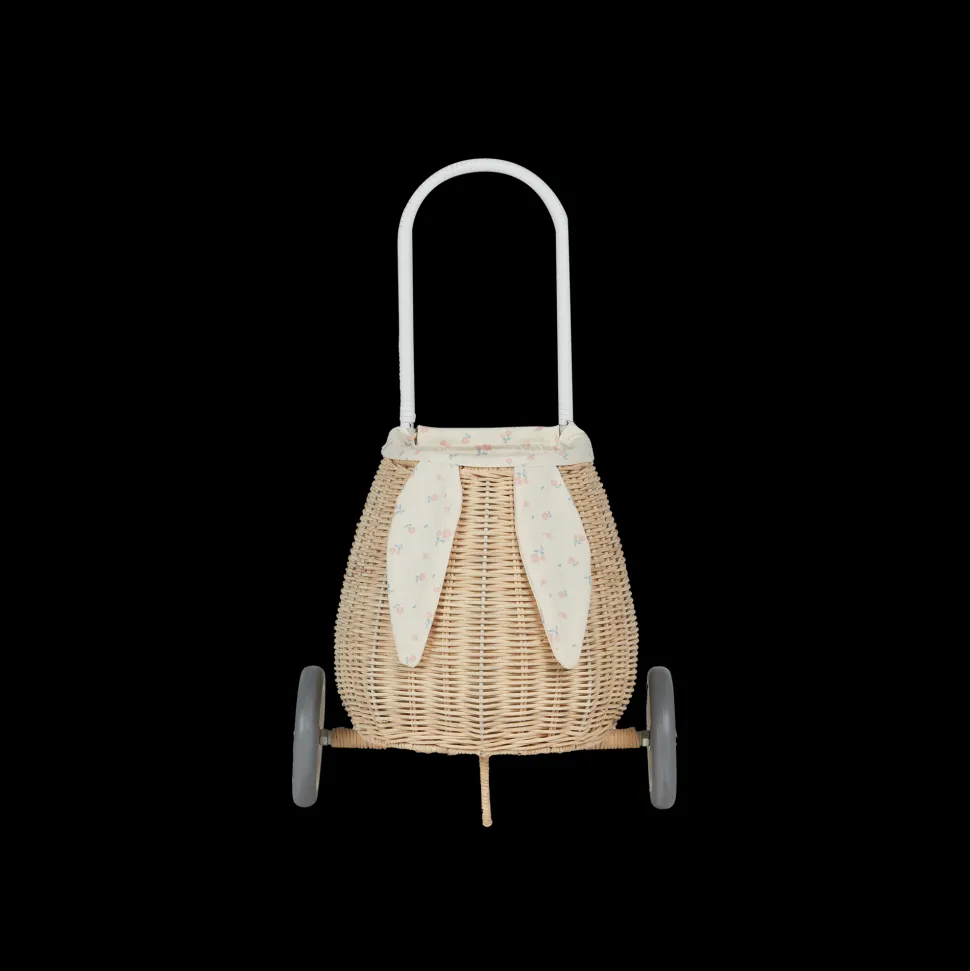 Discount Olli Ella Rattan Bunny Luggy with Lining - Pansy