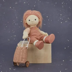 Store Olli Ella Rattan Doll Luggy - Rose