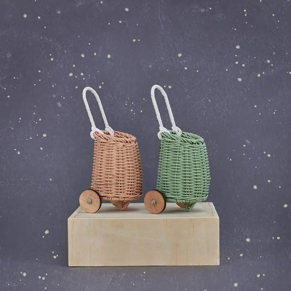 Store Olli Ella Rattan Doll Luggy - Rose