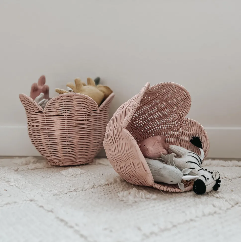 Clearance Olli Ella Rattan Lily Basket Set - Blush