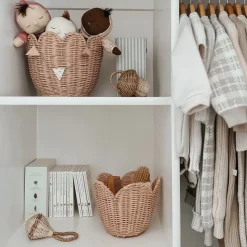 Hot Olli Ella Rattan Lily Basket Set - Seashell Pink
