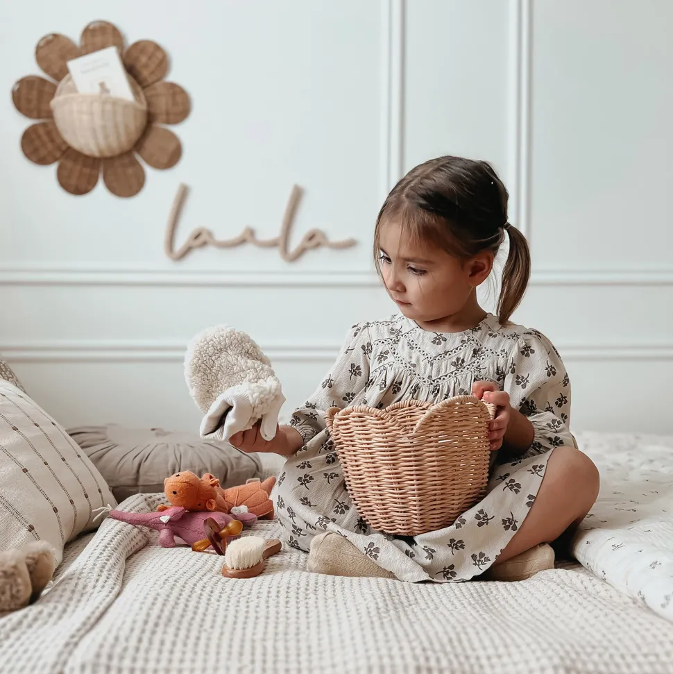 Hot Olli Ella Rattan Lily Basket Set - Seashell Pink