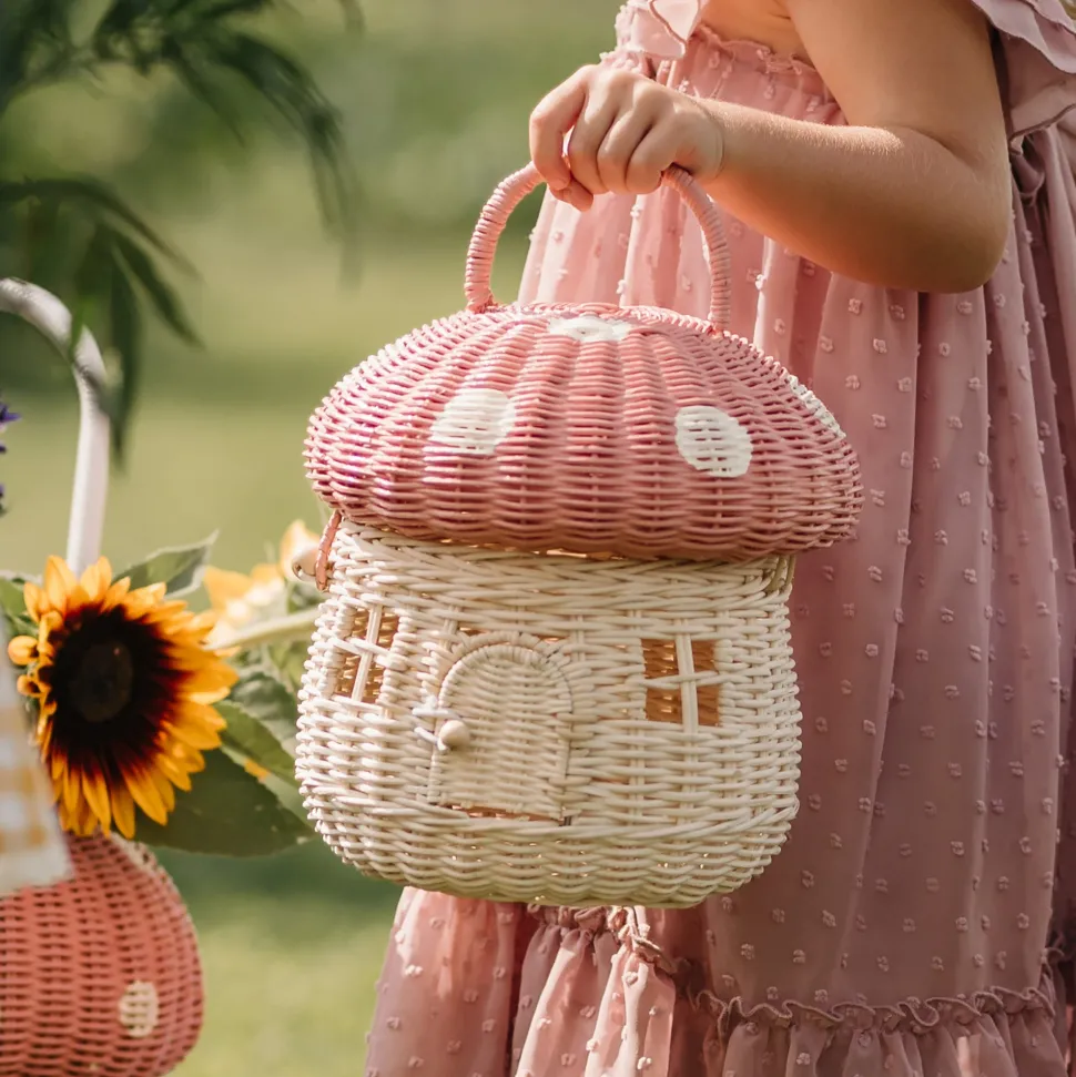 Outlet Olli Ella Rattan Mushroom Basket - Musk