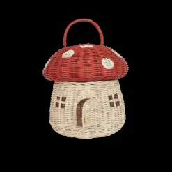 Best Olli Ella Rattan Mushroom Basket - Red