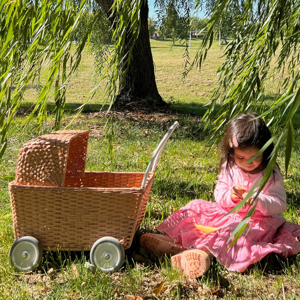 Fashion Olli Ella Rattan Strolley - Seashell Pink