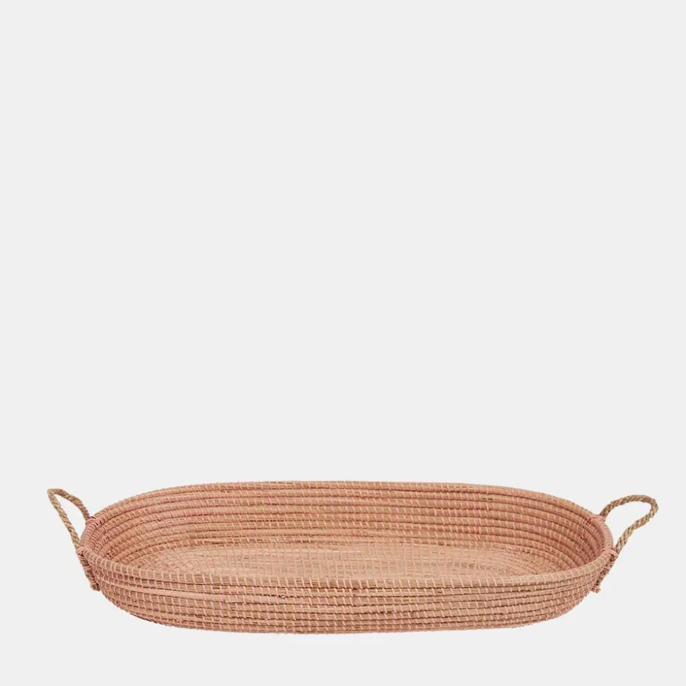 Sale Olli Ella Reva Seagrass Changing Basket - Rose