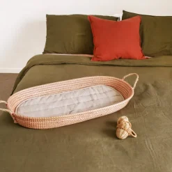 Sale Olli Ella Reva Seagrass Changing Basket - Rose