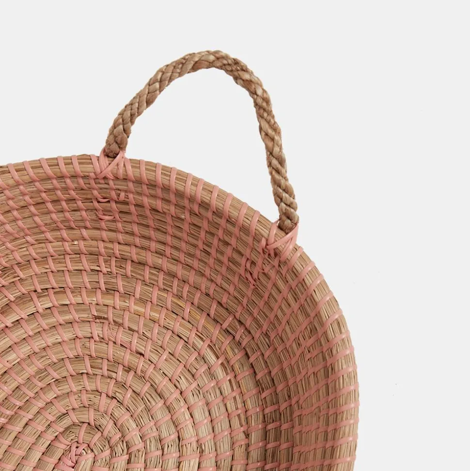 Sale Olli Ella Reva Seagrass Changing Basket - Rose