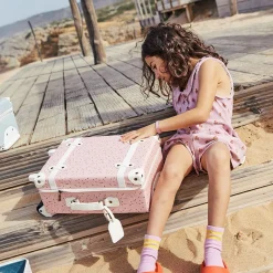 Outlet Olli Ella See-Ya Suitcase - Pink Daisies