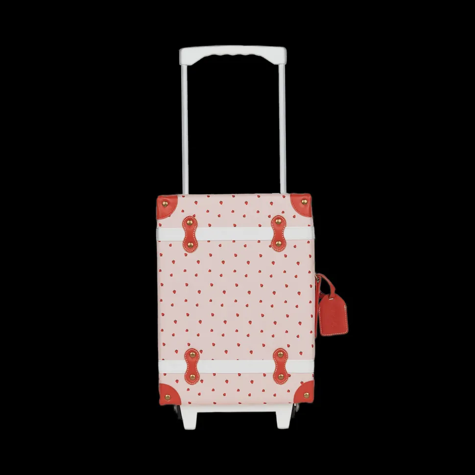 New Olli Ella See-ya Suitcase - Strawberry