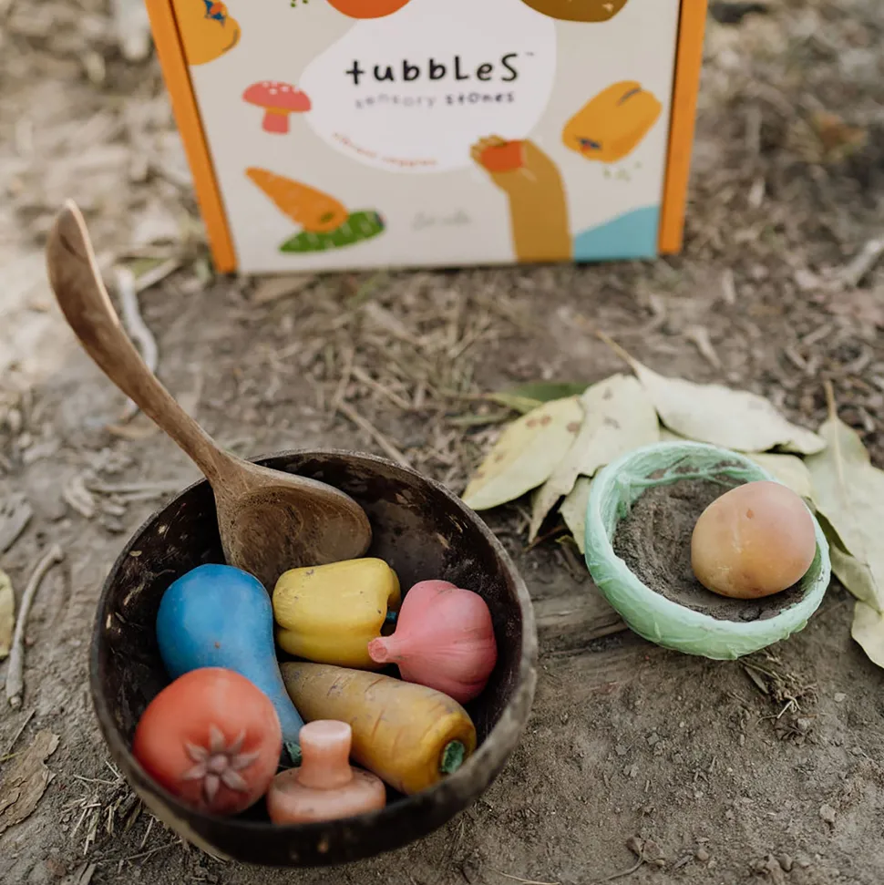 Best Sale Olli Ella Tubbles - Sensory Stones - Vibrant Veggies